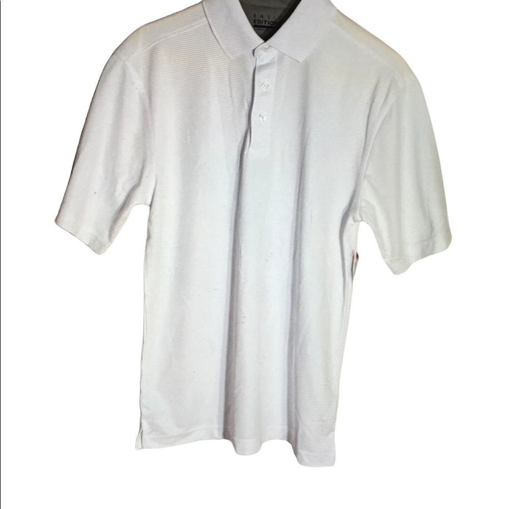 NWT BASIC EDITIONS Men's Polo Shirt White Size S